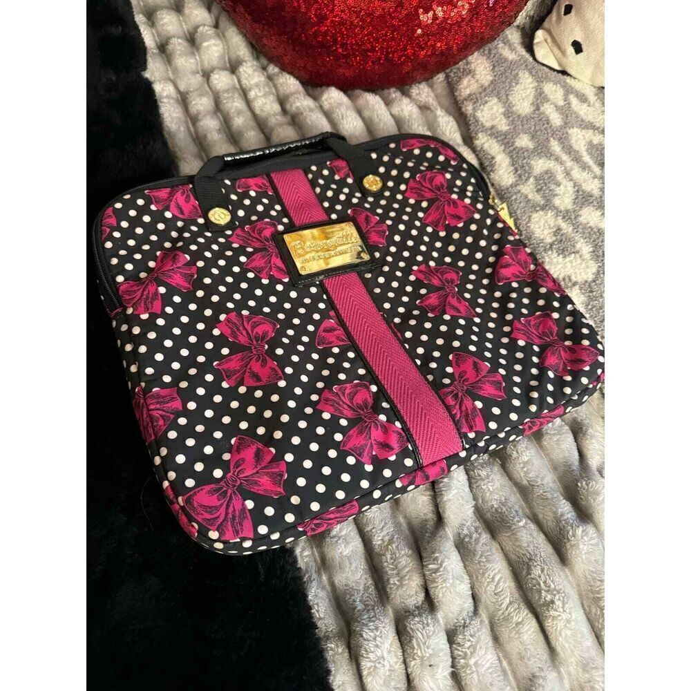 Betsey johnson polka dot pink bow padded laptop/computer bag/case - Picture 2 of 7